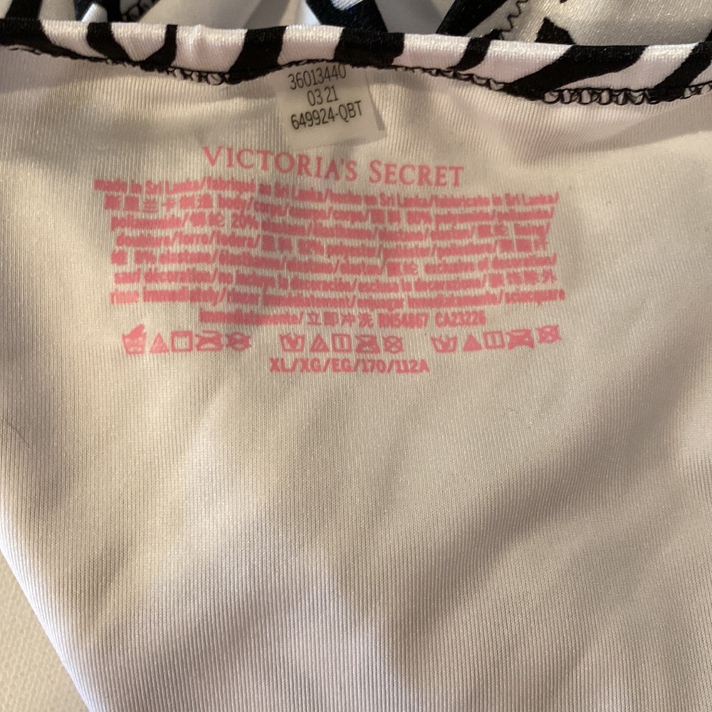 NWT VICTORIA SECRET’S ZEBRA ONE PIECE BEAUTY- WITH OPEN BACK AND SIDES gold trim - Picture 5 of 7